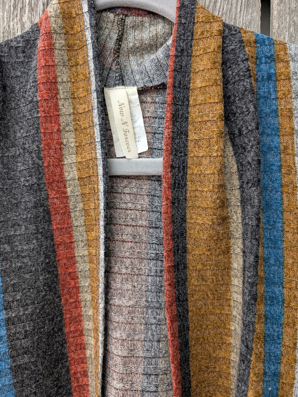 St. John's Bay Multicolor Striped Men’s Sweater - Gray/Gold/Blue/Red
